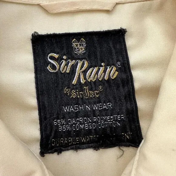 Vintage Work Jacket Men's Yellow Full Zip Gabardine 60s Talon 70s Chore Light - Picture 7 of 11